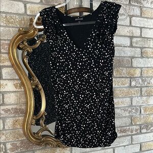 Express Black and White Sleeveless Ruffled Women's Blouse Size S Small